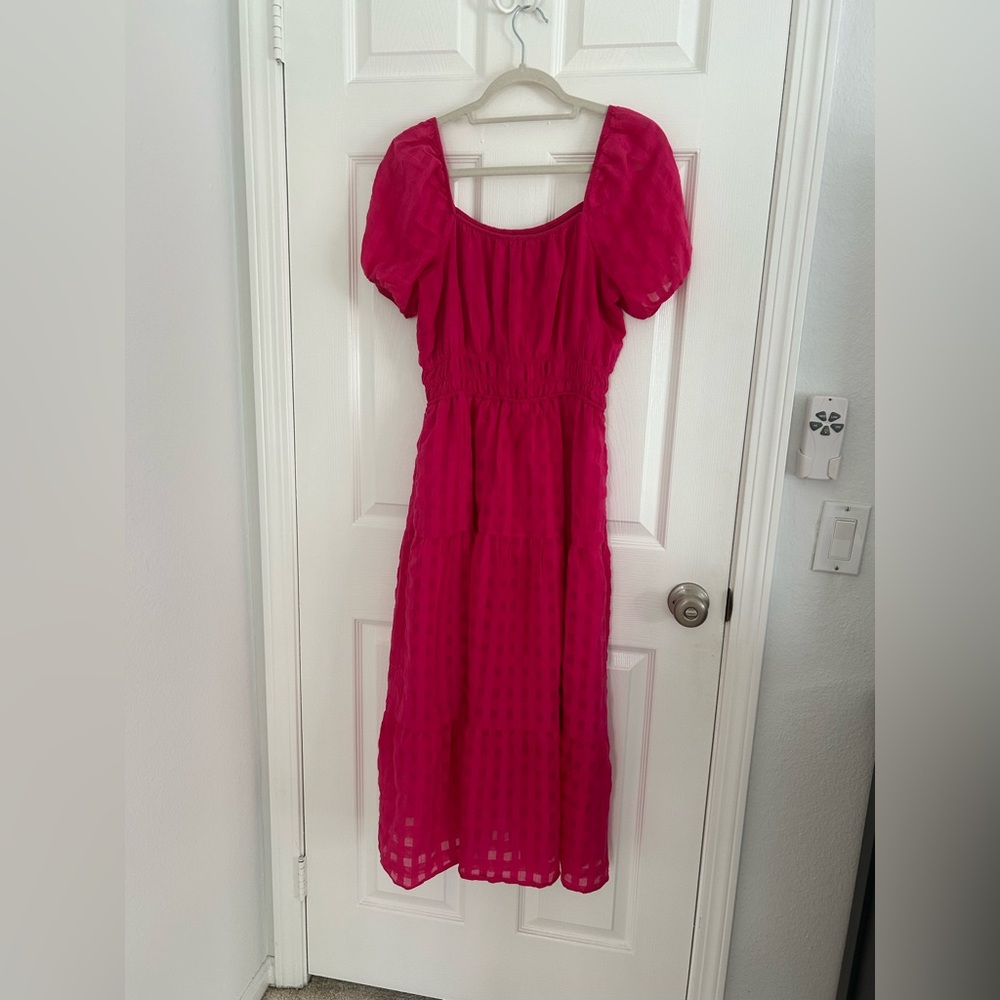 Anthropologie Hot Pink Maxi Dress